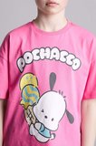 %100 Pamuk Pochacco Oversıze Bisiklet Yaka Kısa Kollu Tişört Kız Çocuk