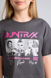 DeFacto Kpop - Demon Hunters Cropped Fıt Bisiklet Yaka Kısa Kollu Antrasit Tişört Kız Çocuk H9477A826HSAR227