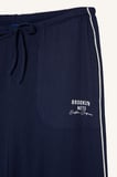 NBA Brooklyn Nets Lisanslı Wıde Leg Cepli Geniş Paça Standart Boy Kırışık Dokulu Kumaş İndigo Pantolon