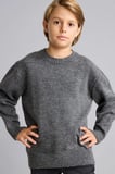 oversize bisiklet yaka triko basic kazak erkek çocuk