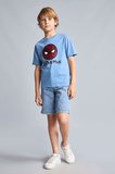 DeFacto Marvel Lisanslı Payetli Spıderman New Regular Fıt Bisiklet Yaka Kısa Kollu Mavi Tişört Erkek Çocuk H8258A826HSBE513