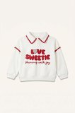 Polo Yaka Kalın Sweatshirt Kumaşı Sweatshirt Kız Bebek