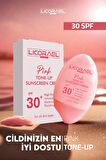 Pembe Güneş (Tone-up Sunscreen)Kremi Aydınlatıcı Ton Eşitleyici Vitamin B5 +Hyaluronik Asit Spf30+