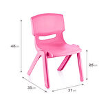 Fiore 4'Lü Set Küçük Şirin Çocuk Sandalyesi Pembe