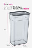 Smartware 6'Lı Set Skali Dikdörtgen Saklma Kabı Antrasit 3500 ML