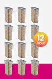 Smartware 12'Li Set Skali Dikdörtgen Saklama Kabı Antrasit 3500 ML