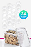 Smartware 24'Lü Set Skali Dikdörtgen Saklama Kabı Beyaz 1210 ML