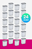 Smartware 24'Lü SetSkali Dikdörtgen Saklama Kabı Antrasit 2350 ML