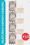 4'lü Alaturka Hamam Sabunu Seti 4x100g – Nostaljik Beyaz Sabun Kokusu – Geleneksel Temizlik ve Ferahlık