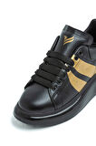 OLD LONDON Siyah Gold Unisex Sneakers Spor Ayakkabı