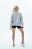 George Phoenix Daily Core - Gri Melanj Oversize Yarım Fermuarlı Sweatshirt