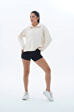 George Phoenix Daily Core - Bej Oversize Yarım Fermuarlı Sweatshirt