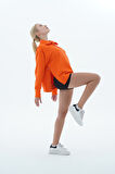 George Phoenix Daily Core - Turuncu Oversize Yarım Fermuarlı Sweatshirt