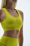 George Phoenix Aero Motion - Neon Sarı Geniş Askılı Kaplı ve Destekli Spor Sütyeni