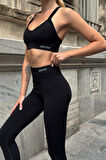Prime FIT - Siyah Yüksek Bel Seamless Push-Up Toparlayıcı Tayt