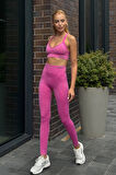 Prime FIT - Pembe Yüksek Bel Seamless Push-Up Toparlayıcı Tayt