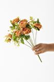 Yapay Aranjmanlı Gül Demeti 9 Dallı Turuncu