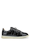 Tamer Tanca Kadın Hakiki Deri Siyah Rugan Sneakers & Spor Ayakkabı 1037 001-13 BN AYK Y24 SIYAH RGN