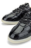 Tamer Tanca Kadın Hakiki Deri Siyah Rugan Sneakers & Spor Ayakkabı 1037 001-13 BN AYK Y24 SIYAH RGN
