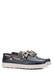 Tamer Tanca Erkek Hakiki Deri Lacivert/Yeşil Casual Ayakkabı 496 B3495 ERK AYK Y24 NAVY/GREEN