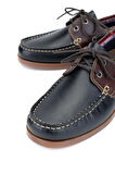 Tamer Tanca Erkek Hakiki Deri Lacivert/Kahverengi Casual Ayakkabı 496 B3620 ERK AYK Y24 NAVY/BROWN
