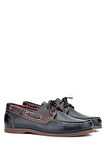 Tamer Tanca Erkek Hakiki Deri Lacivert/Kahverengi Casual Ayakkabı 496 B3620 ERK AYK Y24 NAVY/BROWN