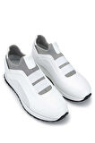 Tamer Tanca Erkek Hakiki Deri Beyaz Sneakers & Spor Ayakkabı 383 6094 ERK AYK Y24 BEYAZ SLVR
