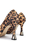 Tamer Tanca Kadın Vegan Leopar Stiletto Ayakkabı 909 9000 BN AYK SK23/24 LEOPAR