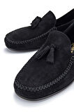 Daniele Lepori Erkek Hakiki Deri Siyah Süet Loafer Ayakkabı 1018 06 ERK AYK Y24 NERO SUEDE