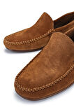 Daniele Lepori Erkek Hakiki Deri Tarçın Süet Loafer Ayakkabı 1018 01 ERK AYK Y24 CUOIO SUEDE