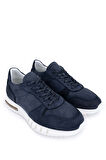 Tamer Tanca Erkek Hakiki Deri Lacivert Nubuk Sneakers & Spor Ayakkabı 285 T3246 ERK AYK Y22 LACI NBK