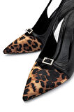Tamer Tanca Kadın Vegan Siyah/Leopar Stiletto 1007 9028 BN SNDLT Y24 SIYAH/LEOPAR