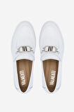 Valmenti Nicola Kadın Beyaz Hakiki Deri Loafer Ayakkabı 33 052Y BN AYK Y24
