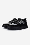 Valmenti Erkek Hakiki Deri Siyah Sneakers & Spor Ayakkabı 352 21271 ERK AYK SK24-25 SIYAH/GRI