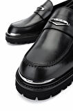 Tamer Tanca Erkek Hakiki Deri Siyah Deri Loafer Ayakkabı 183 28855 ERK AYK SK24-25 SIYAH DR