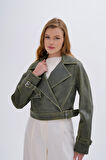 Valmenti Kadın Hakiki Deri Olive Deri Mont 616 Z-4011 BN DERIMONT SK24/25 OLIVE