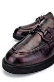 Tamer Tanca Kadın Hakiki Deri Bordo Loafer Ayakkabı 1051 5761 BN AYK SK24-25 BORDO KRSK RGN