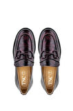 Tamer Tanca Kadın Hakiki Deri Bordo Loafer Ayakkabı 1051 5761 BN AYK SK24-25 BORDO KRSK RGN