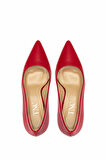 Tamer Tanca Kadın Hakiki Deri Kırmızı Topuklu Ayakkabı 1027 03 BN AYK SK24-25 KIRMIZI DR