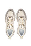 Tamer Tanca Kadın Hakiki Deri Bej Süet Sneakers & Spor Ayakkabı 923 68 BN AYK SK24-25 BEJ SUET/ALTIN