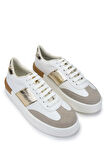 Tamer Tanca Kadın Hakiki Deri Beyaz Sneakers & Spor Ayakkabı 817 088 BN AYK SK24-25 BYZ CILT/BYZ SUET