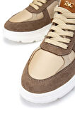 Tamer Tanca Kadın Hakiki Deri Kahverengi Sneakers & Spor Ayakkabı 1009 02 BN AYK SK24-25 KAHVE