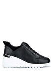 Tamer Tanca Kadın Hakiki Deri Siyah Deri Sneakers & Spor Ayakkabı 1063 04 BN AYK SK24-25 SIYAH DR