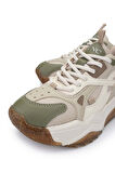 Tamer Tanca Kadın Vegan Beyaz/Haki Sneakers & Spor Ayakkabı 936 65137 BN AYK SK24-25 BEYAZ/HAKI