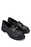 Tamer Tanca Kadın Hakiki Deri Siyah Deri Loafer Ayakkabı 1065 201-4259 BN AYK SK24-25 SIYAH DR