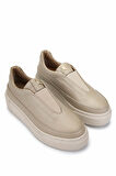 Tamer Tanca Kadın Hakiki Deri Bej Sneakers & Spor Ayakkabı 937 01 BN AYK SK24-25 BEJ FLTR