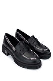 Tamer Tanca Kadın Hakiki Deri Siyah Loafer Ayakkabı 33 2000-1 BN AYK SK24-25 SYH DR/SYH YLN