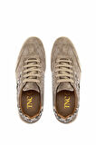 Tamer Tanca Kadın Hakiki Deri Bej Sneakers & Spor Ayakkabı 902 010 BN AYK SK24-25 VZN SUET/LEOPAR
