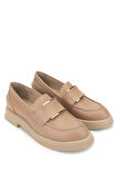 Tamer Tanca Kadın Hakiki Deri Bej Loafer Ayakkabı 1066 2305 BN AYK SK24-25 NUDE DR