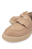 Tamer Tanca Kadın Hakiki Deri Bej Loafer Ayakkabı 1066 2305 BN AYK SK24-25 NUDE DR